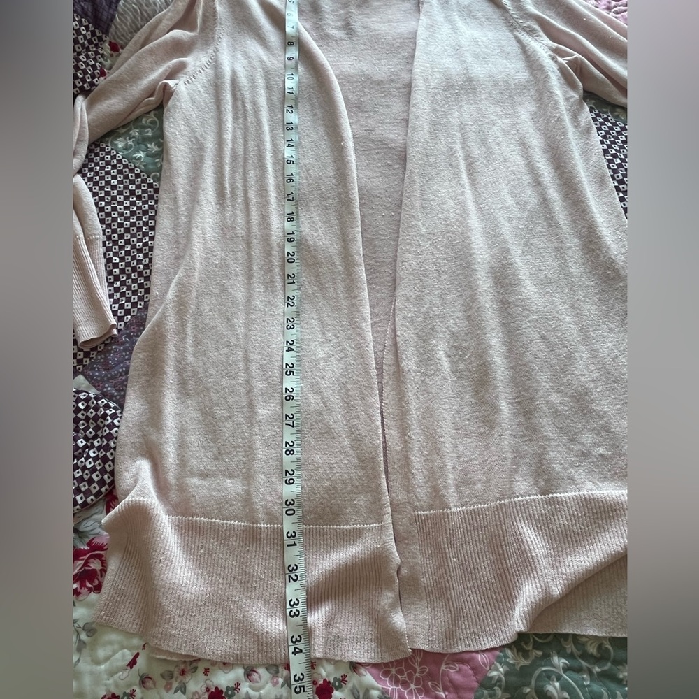 Halogen Linen Blend Open Long Cardigan Women’s Size Large - Picture 10 of 12